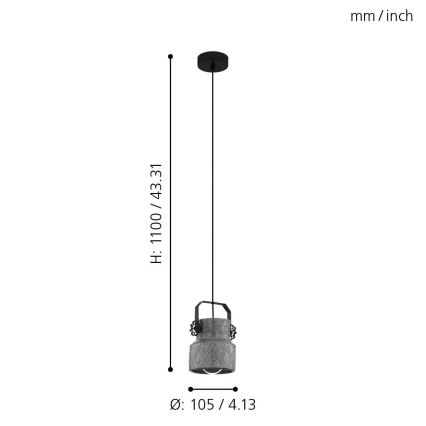 Eglo 39854 - Luster na lanku HILCOTT 1xE27/40W/230V