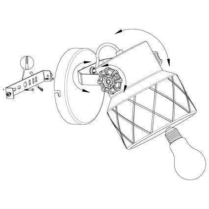 Eglo 39868 - Nástenné svietidlo HILCOTT 1xE27/40W/230V