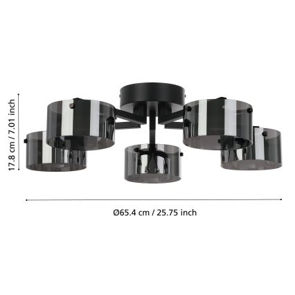 Eglo - LED Stmievateľný prisadený luster 5xLED/5,4W/230V