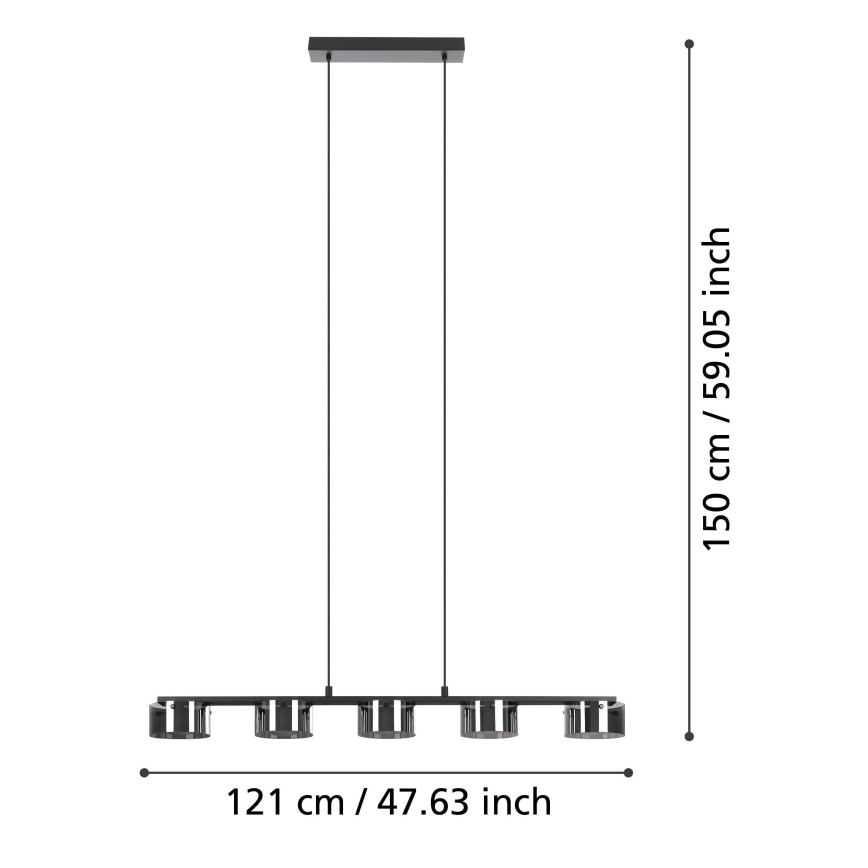 Eglo - LED Stmievateľný luster na lanku 5xLED/5,4W/230V