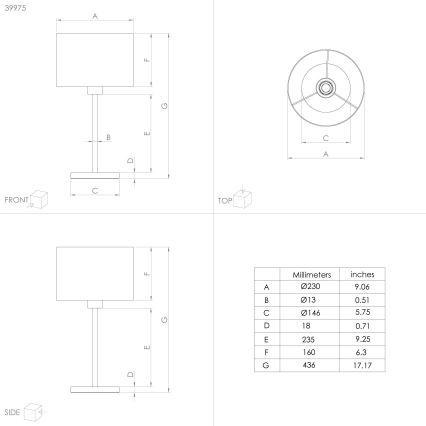 Eglo 39975 - Stolná lampa CASUARITA 1xE27/40W/230V modrá/zlatá