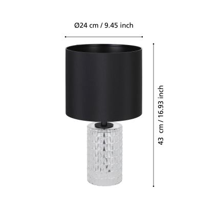 Eglo - Stolná lampa 1xE27/40W/230V čierna