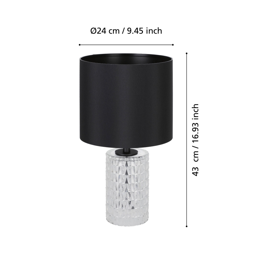 Eglo - Stolná lampa 1xE27/40W/230V čierna