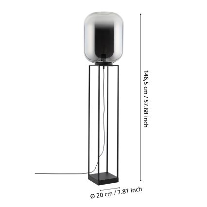 Eglo - Stojacia lampa 1xE27/40W/230V dymová