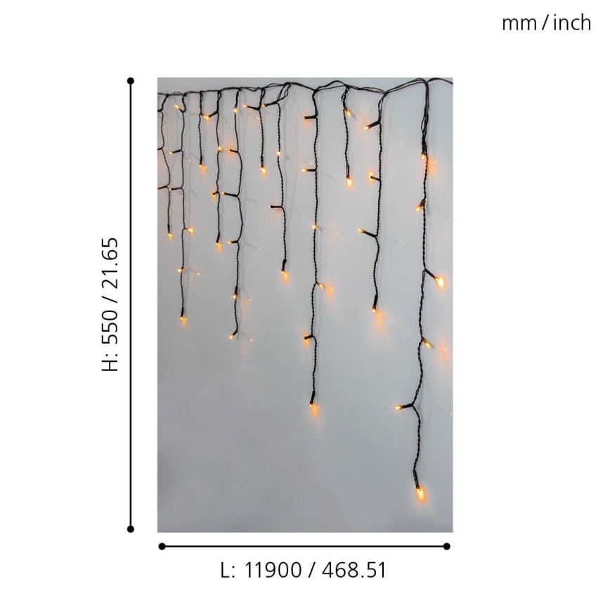 Eglo 410824 - LED vonkajší vianočný reťazec GOLDEN 480xLED/17x0,55m IP44 teplá biela