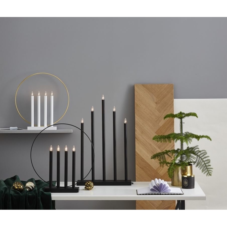 Eglo - Vianočný svietnik 4xE10/3W/230V čierna