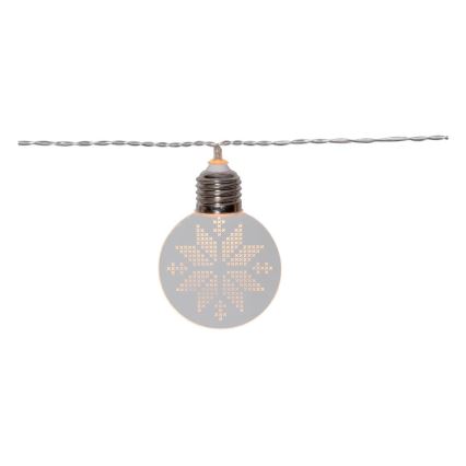 Eglo 411112 - LED Vianočný reťazec ORNAMENT 10xLED/3xAA 2,4m teplá biela