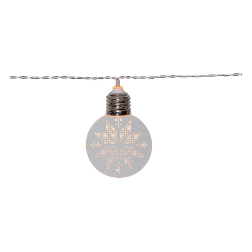 Eglo 411112 - LED Vianočný reťazec ORNAMENT 10xLED/3xAA 2,4m teplá biela
