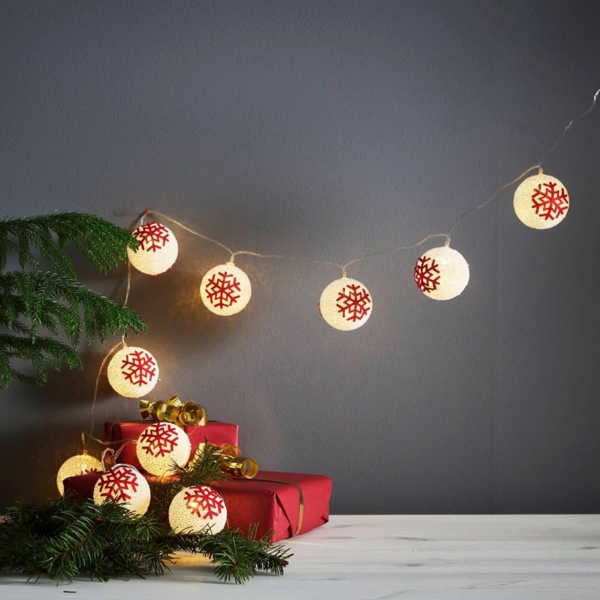 Eglo 411113 - LED Vianočná reťaz ORNAMENT 10xLED/3xAA 1,35m teplá biela