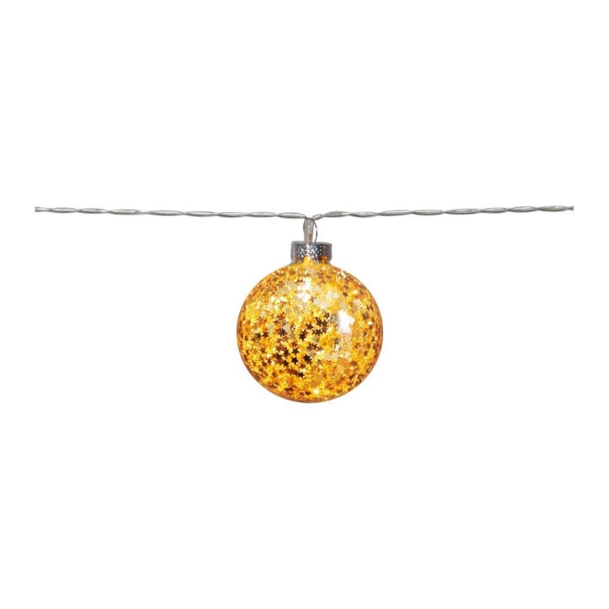 Eglo 411115 -  LED Dekoračná reťaz GLITTER 10xLED/2xAA 1,3m teplá biela