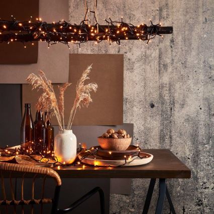 Eglo - vonkajší LED vianočný reťaz 1200 LED, 29 m, IP44, teplá biela