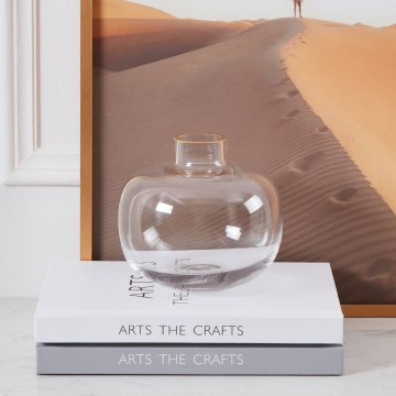 Eglo 421214 - Sklenená váza SIRANANA 11,8x13 cm číra/zlatá