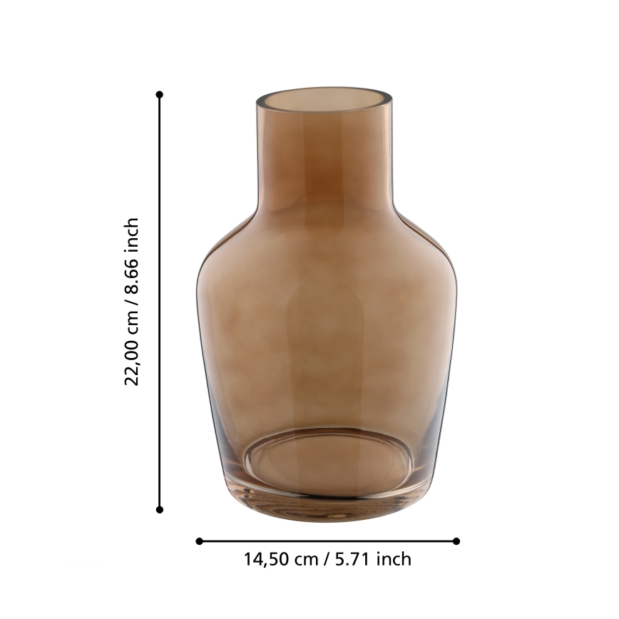 Eglo 421221 - Sklenená váza SIRANANA 22x14,5 cm hnedá/dymová