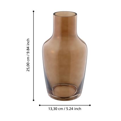 Eglo 421224 - Sklenená váza SIRANANA 25x13,3 cm hnedá/dymová