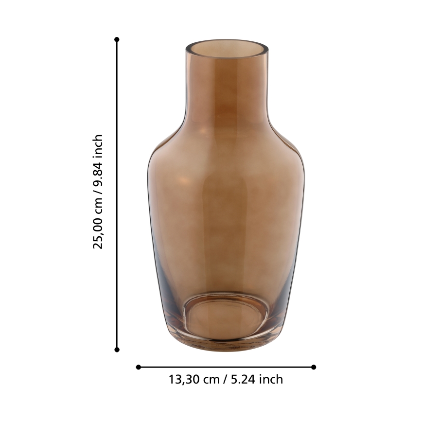 Eglo 421224 - Sklenená váza SIRANANA 25x13,3 cm hnedá/dymová