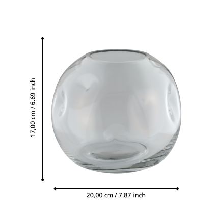 Eglo 421241 - Sklenená váza MAROSAVA 17x20 cm sivá/dymová