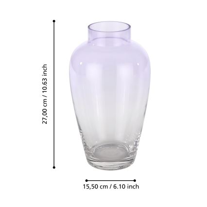 Eglo 421356 - Sklenená váza KENYASI 27x15,5 cm fialová