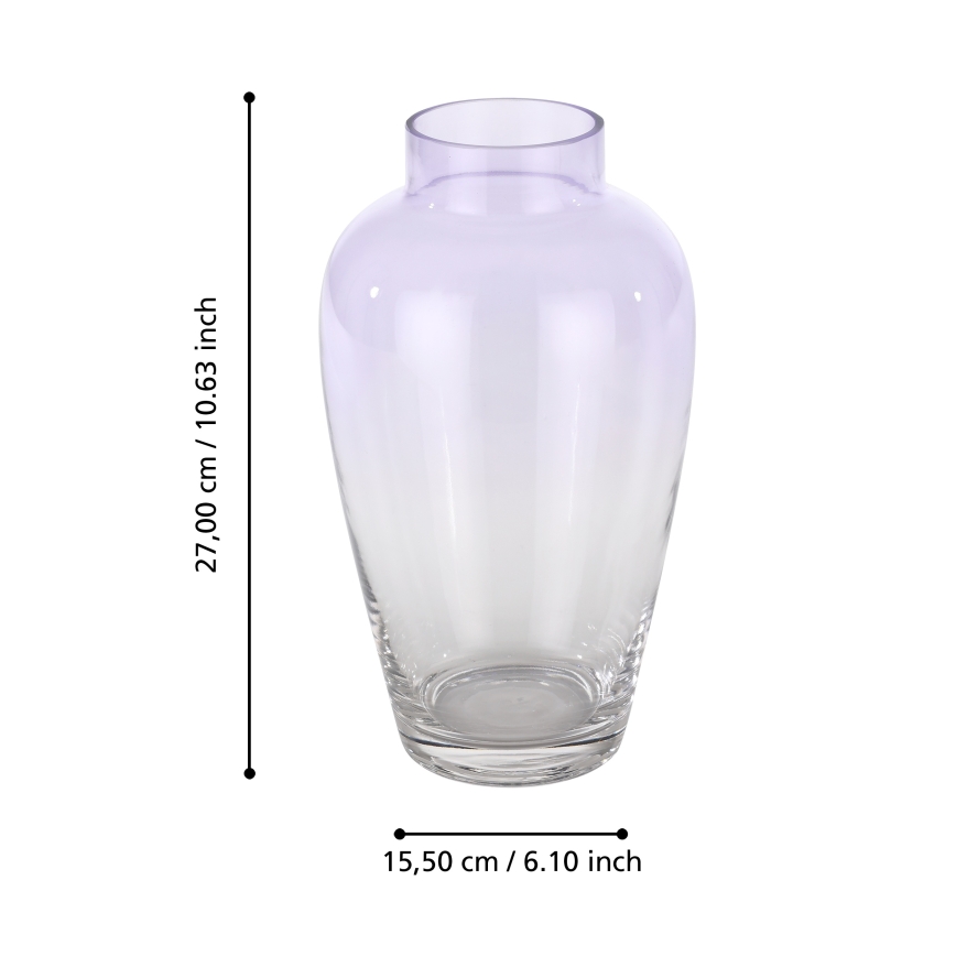 Eglo 421356 - Sklenená váza KENYASI 27x15,5 cm fialová