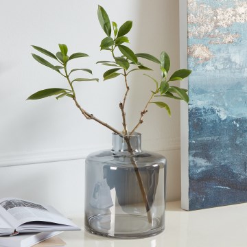 Eglo 421385 - Sklenená váza NABAS 24,5x21 cm čierna/dymová