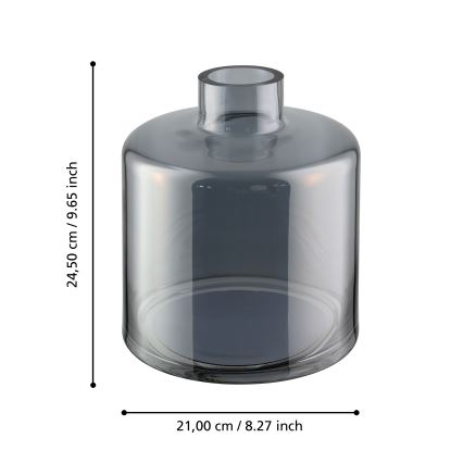 Eglo 421385 - Sklenená váza NABAS 24,5x21 cm čierna/dymová