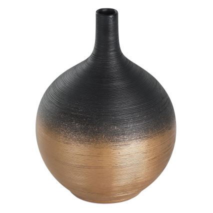 Eglo - Keramická váza 22x16 cm čierna/zlatá