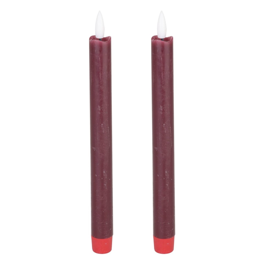 Eglo - SADA 2x LED Sviečka LED/1xAAA 24,5 cm červená