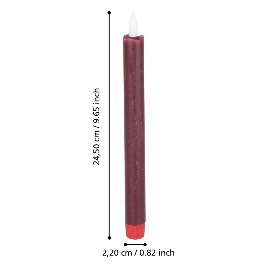 Eglo - SADA 2x LED Sviečka LED/1xAAA 24,5 cm červená