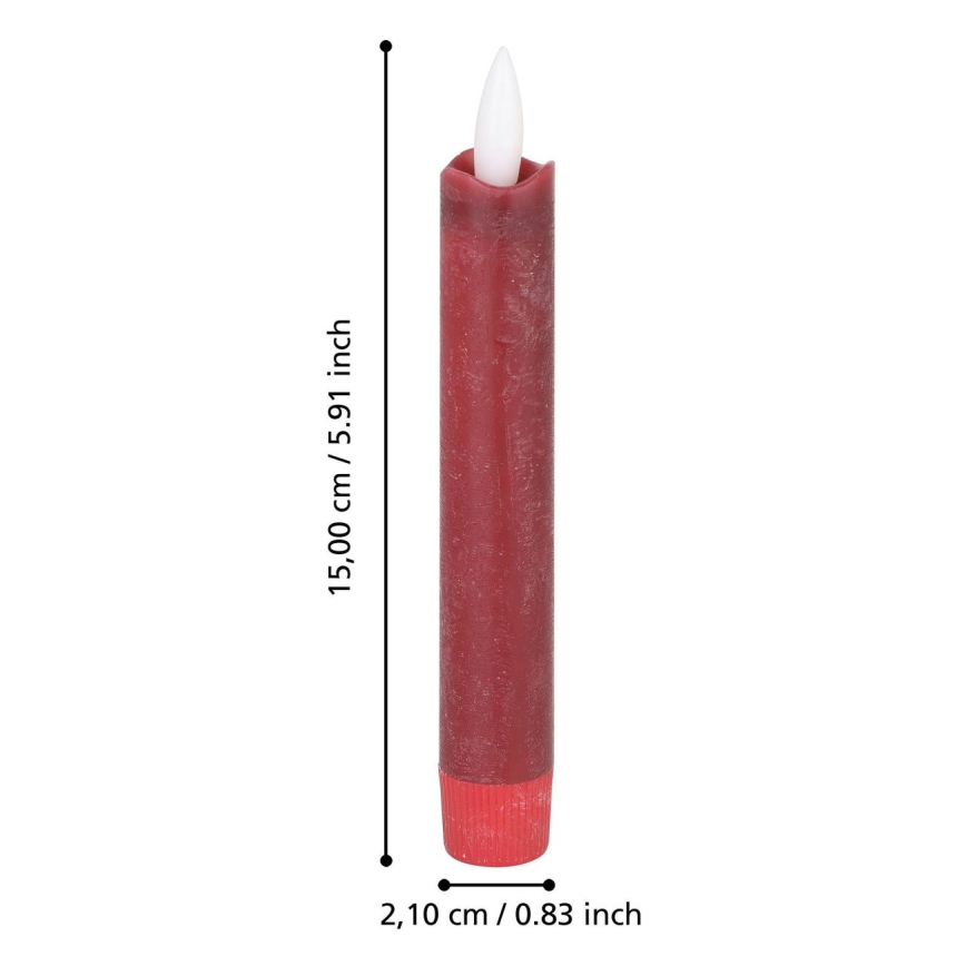 Eglo - SADA 2x LED Sviečka LED/1xAAA 15 cm červená
