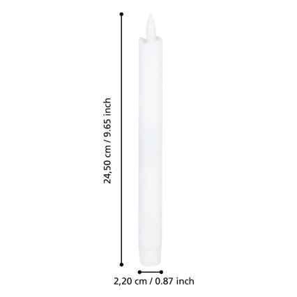 Eglo - SADA 2x LED Sviečka LED/1xAAA 24,5 cm biela