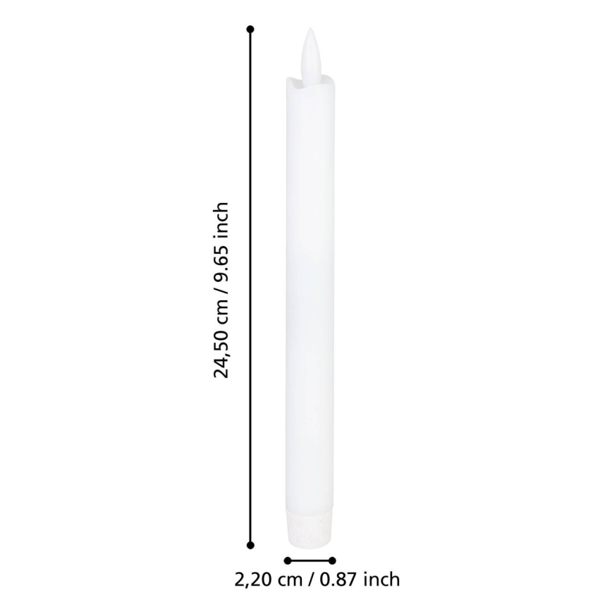 Eglo - SADA 2x LED Sviečka LED/1xAAA 24,5 cm biela