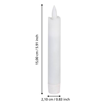 Eglo - SADA 2x LED Sviečka LED/1xAAA 15 cm biela