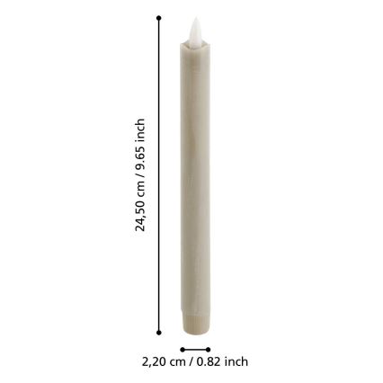 Eglo - SADA 2x LED Sviečka LED/1xAAA 24,5 cm béžová