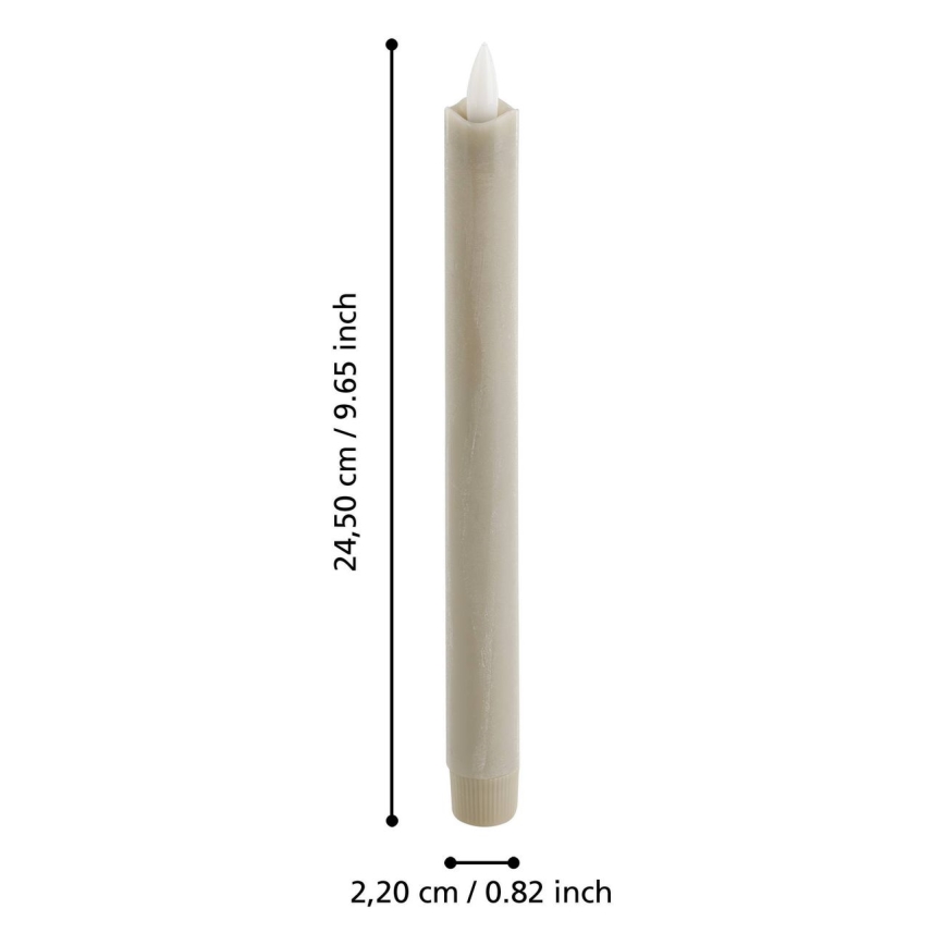 Eglo - SADA 2x LED Sviečka LED/1xAAA 24,5 cm béžová