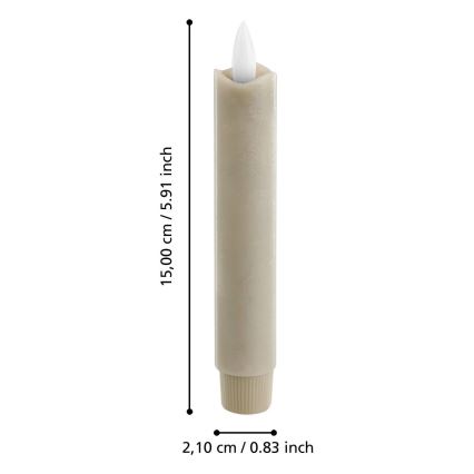 Eglo - SADA 2x LED Sviečka LED/1xAAA 15 cm béžová