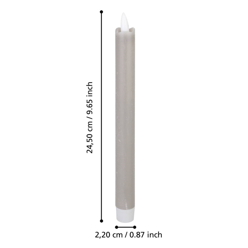 Eglo - SADA 2x LED Sviečka LED/1xAAA 24,5 cm šedá