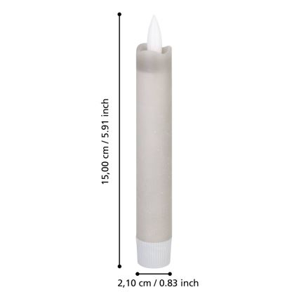 Eglo 422223 - SADA 2x LED Sviečka ANTANABE LED/1xAAA 15 cm šedá