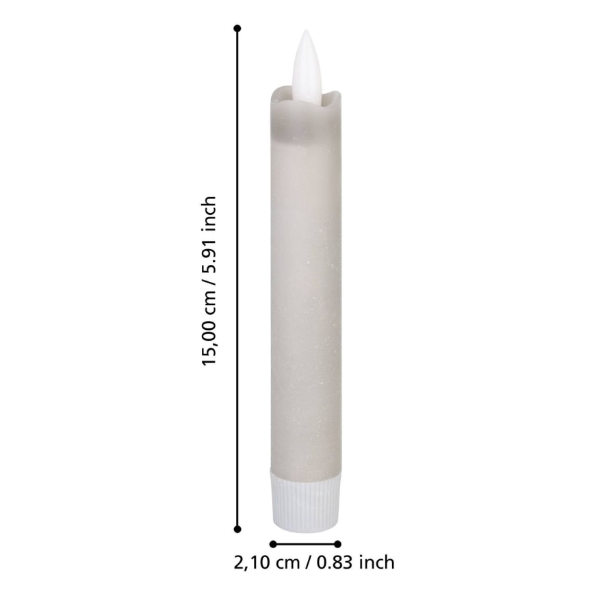 Eglo 422223 - SADA 2x LED Sviečka ANTANABE LED/1xAAA 15 cm šedá