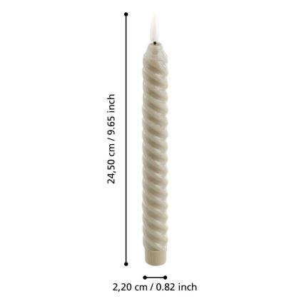 Eglo - SADA 2x LED Sviečka LED/1xAAA 24,5 cm béžová