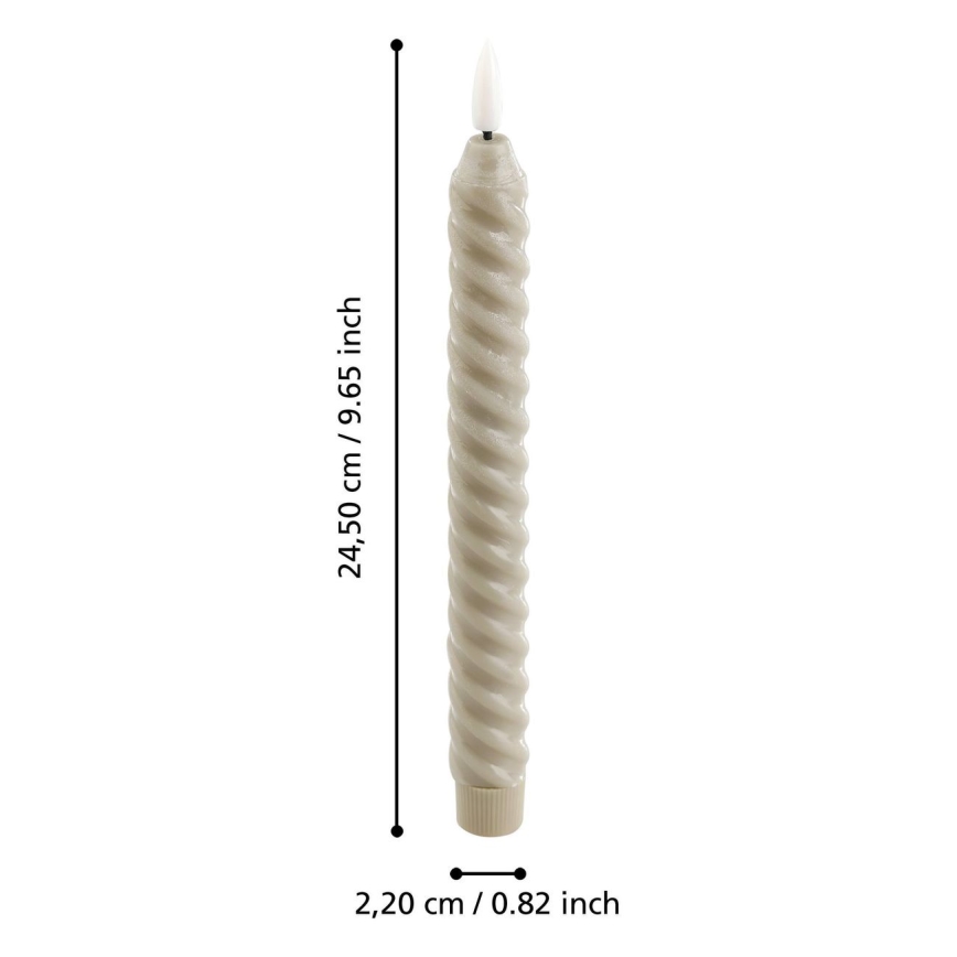 Eglo - SADA 2x LED Sviečka LED/1xAAA 24,5 cm béžová