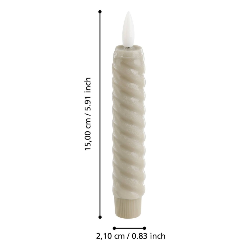 Eglo - SADA 2x LED Sviečka LED/1xAAA 15 cm béžová