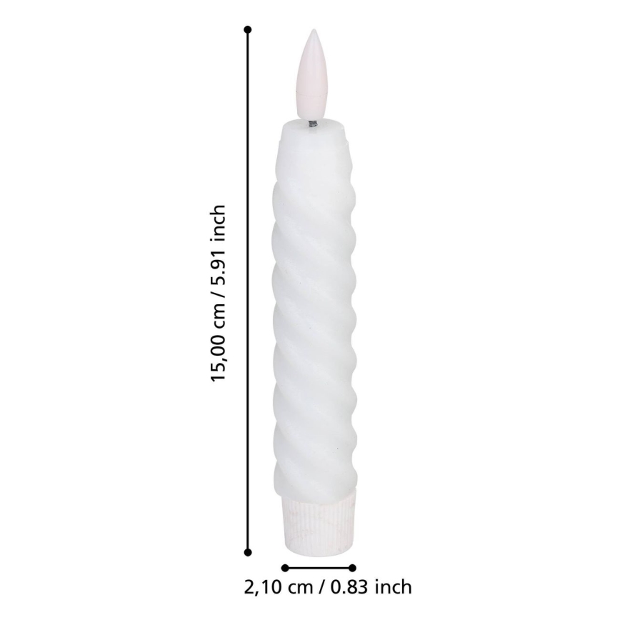 Eglo - SADA 2x LED Sviečka LED/1xAAA 15 cm biela
