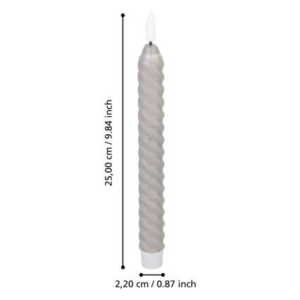Eglo - SADA 2x LED Sviečka LED/1xAAA 25 cm šedá