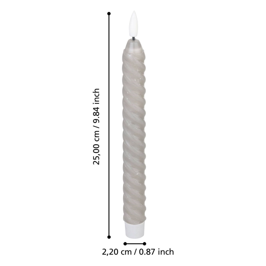 Eglo - SADA 2x LED Sviečka LED/1xAAA 25 cm šedá