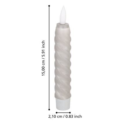 Eglo - SADA 2x LED Sviečka LED/1xAAA 15 cm šedá