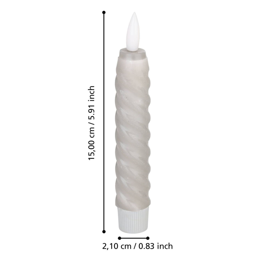 Eglo - SADA 2x LED Sviečka LED/1xAAA 15 cm šedá
