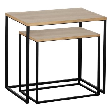 Eglo 424006 - SADA 2x odkladacích stolíkov TOZAWA hnedá/čierna