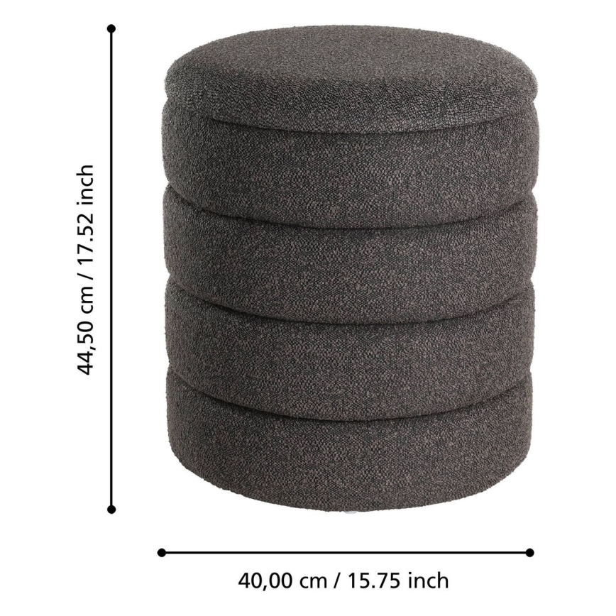 Eglo - SADA 2x Taburet pr. 33,5/40 cm čierna