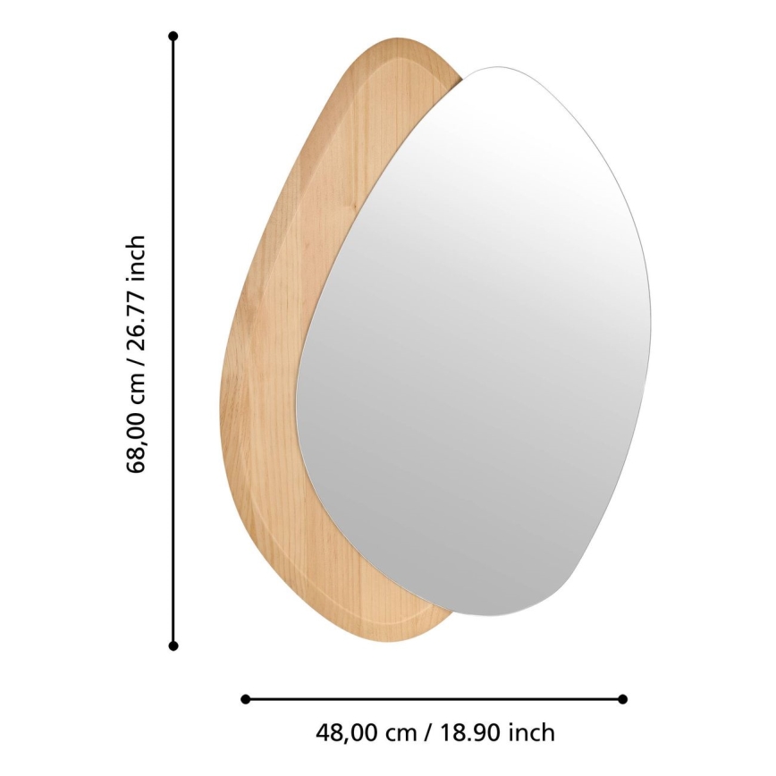 Eglo 425049 - Nástenné zrkadlo LIOMA 68x48 cm jedľa/béžová