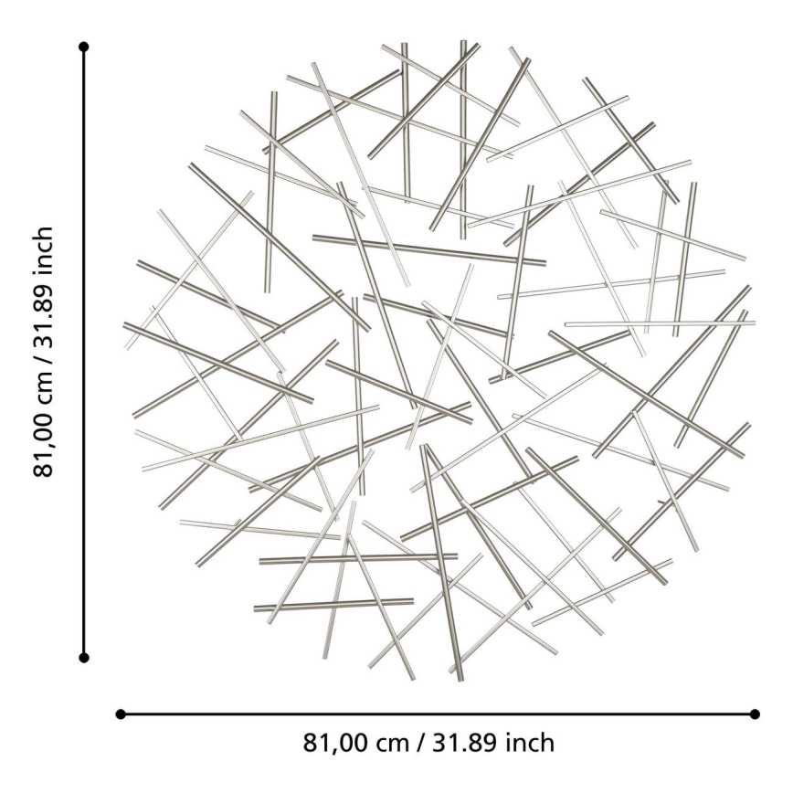Eglo -  Nástenná dekorácia pr. 81 cm matný chróm