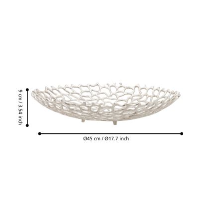 Eglo 427488 - Dekoratívna misa KIMITSU, priemer 45 cm, strieborná